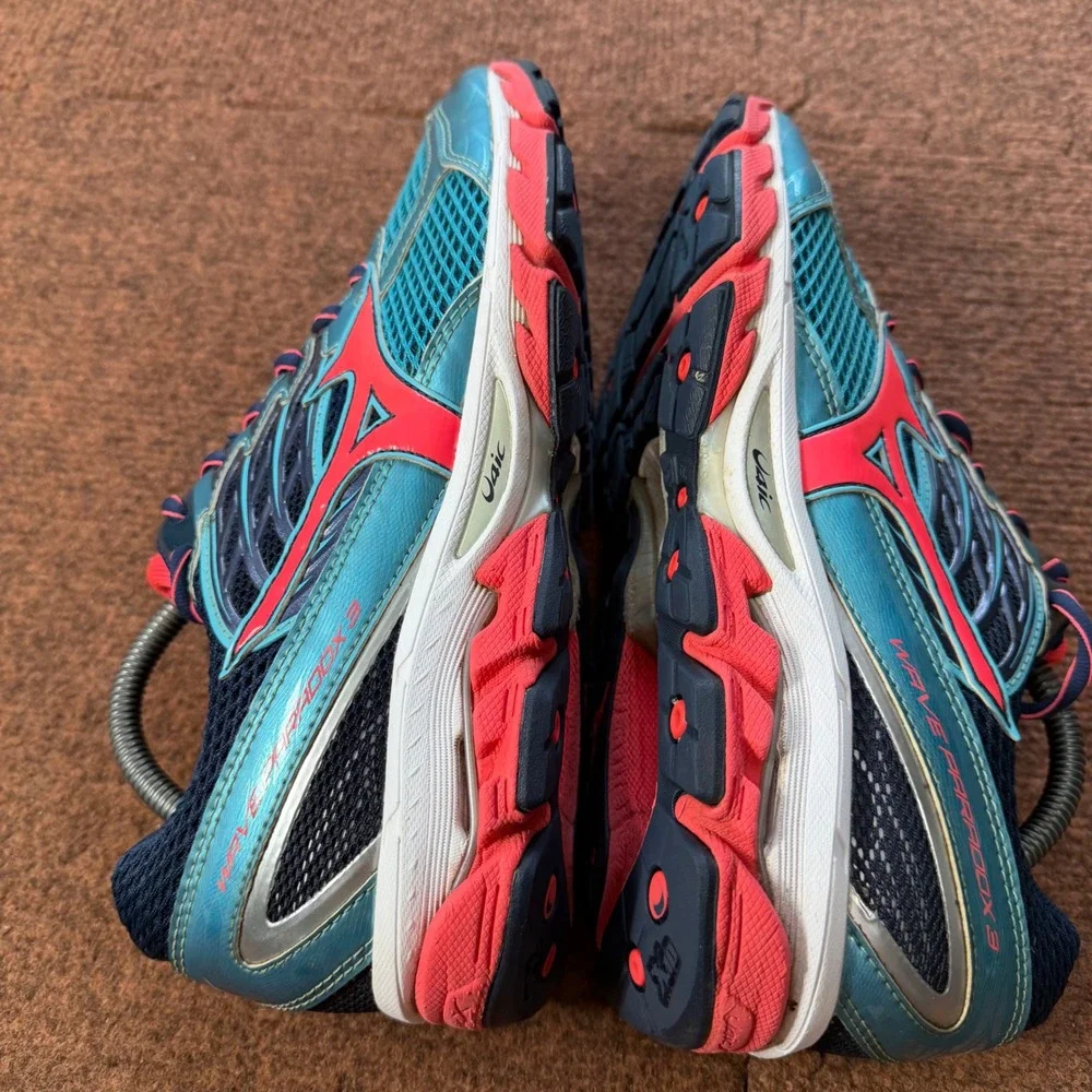 C+ Mizuno Wave Paradox 3 Womens Running Shoes‎ Teal Navy Coral J1GD1640 Size 11